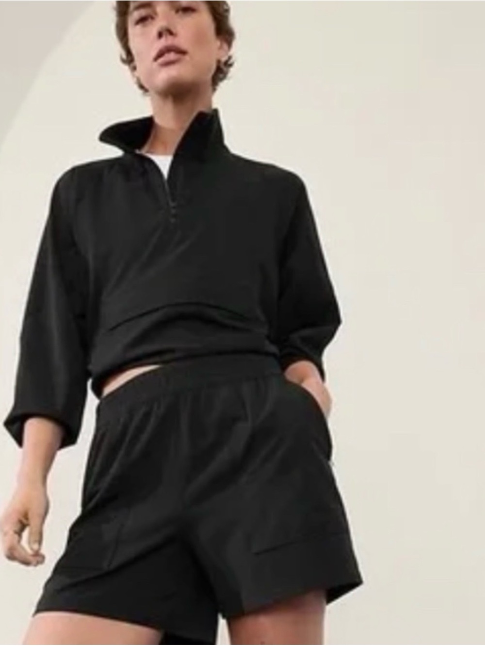 Athleta Black Half-Zip Utility Pullover Jacket - Picture 3 of 8
